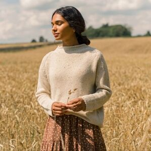 Olive Brand Flecked Fisherman Knit